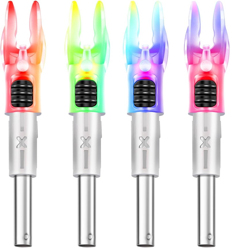 DEEPOWER Store X Lighted Nocks for Arrows .204”/.233”/.244”/.246” with ON/Off Switch with H, S, GT Bushings - Image 1